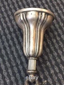 Art Deco Satin Milk Glass Shade Ceiling Light Fixture Lamp, Brass pendant