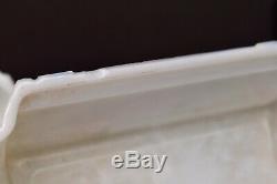 Art Deco Slip shade MILK Glass Wall Sconce Shades Pair painted Cathedral windows