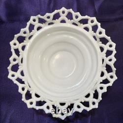 Atterbury 1889 Chick In Egg Pile Covered Dish Milk Glass Lace Dancing Sailor