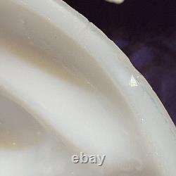 Atterbury 1889 Chick In Egg Pile Covered Dish Milk Glass Lace Dancing Sailor