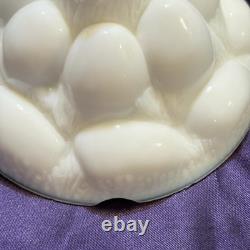 Atterbury 1889 Chick In Egg Pile Covered Dish Milk Glass Lace Dancing Sailor