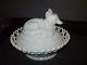 Atterbury Fox On Nest Dancing Sailors Lacy Edge Base Milk Glass Covered Dish