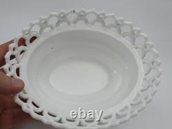 Atterbury Hen on Nest Clear Blue Head Milk Glass Covered Dish Antique 1800s