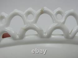 Atterbury Hen on Nest Clear Blue Head Milk Glass Covered Dish Antique 1800s