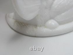 Atterbury Hen on Nest Clear Blue Head Milk Glass Covered Dish Antique 1800s