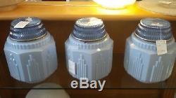 B 20's XLG Deco Ceiling skyscraper Fixture Globe shade Lamp milk glass frankart