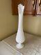 Beautiful Vintage Mcm Tall 21 T Fenton Footed Swung Milk Glass Vase Hobnail