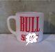 Bull S Federal Red On White Milk Glass Coffee Mug Cup Heat Proof Rare