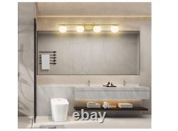 Bathroom Vanity Light Fixtures Brushed Brass Milk White Globe Glass 4 Lights