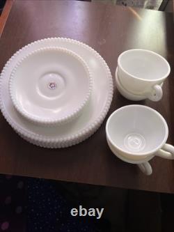 Beaded Edge Milk Glass Lot By Westmoreland Glass 1930-1950