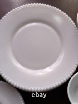 Beaded Edge Milk Glass Lot By Westmoreland Glass 1930-1950