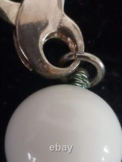 Beautiful 925 and milk glass bead necklace