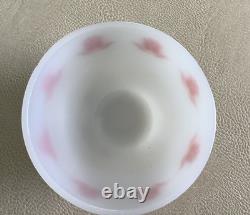Beautiful Vintage Fire King Milk Glass Tulip Cottage Cheese Bowl Pink withLid