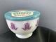 Beautiful Vintage Fire King Milk Glass Tulip Cottage Cheese Bowl Purple Withlid