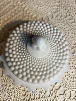 Beautiful Vintage Westmoreland White Hobnail Milk Glass Serving Dish withLid MCM