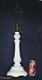Best Antique Usa Art Deco Tall White Milk Glass Electric Table Lamp No Shade