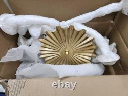 BeyPan 16 Light Gold Sputnik Chandelier White Milk Glass Globes Ceiling Light