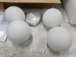 BeyPan 16 Light Gold Sputnik Chandelier White Milk Glass Globes Ceiling Light