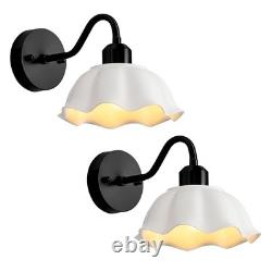Black Bathroom Wall Sconces Set of 2 Modern White Milk Glass Wall Light Fixtu
