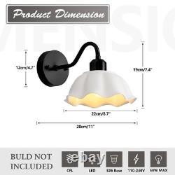 Black Bathroom Wall Sconces Set of 2 Modern White Milk Glass Wall Light Fixtu