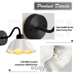 Black Bathroom Wall Sconces Set of 2 Modern White Milk Glass Wall Light Fixtu