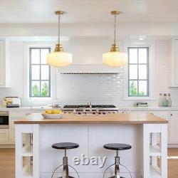 Blhxian Milk Glass Pendant Light Fixture 14 White Pleated Drum Glass Chandelier