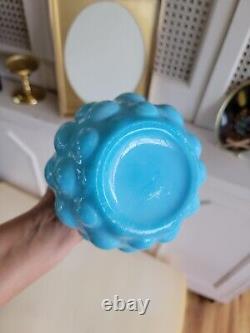 Blue Milk Glass Empoli Genie Bottle with Stopper