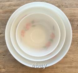 Brand NEW Fire King PEACH BLOSSOM Nesting Mixing Bowls 8-3/4(L) 7-1/4(M) 6(S)