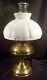 Brass Rayo Lamp Converted To Electric With White Milk Glass Shade, Working