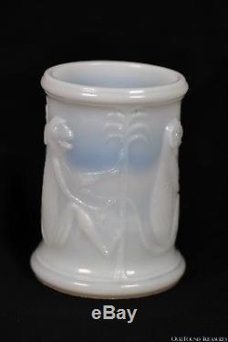 C 1890 DARWIN AKA MONKEY Valley Glass MILK GLASS Marmalade / Pickle Jar Base