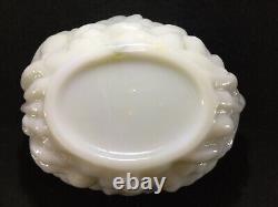 Ca 1850 Vallerysthal, Opaline / Milk Glass, Walnut & Fly Covered Candy Dish, Exc