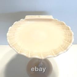 Cambridge Glass Nude Compote Pink Milk Glass Clamshell 7 1/2 Tall