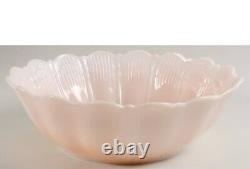 Cambridge Milk Glass Pink Crown Tuscan Seashell Sea Shell Bowl Large
