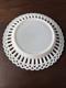 Canton Gothic Embossed Reticulated Lace Edge Milk Glass Plate