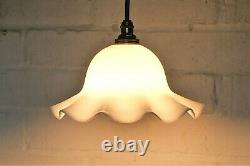 Ceiling Light Antique Milk Glass Pendant Lampshade White Pressed Glass