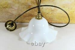 Ceiling Light Antique Milk Glass Pendant Lampshade White Pressed Glass