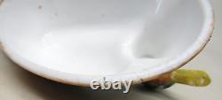 Challinor Taylor Milk Glass Hand Painted Duck Wavy Base Covered Dish Dominecker