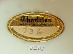 Charleton Hand Painted Dresser Set Perfume Bottles & Powder Jar, LABEL