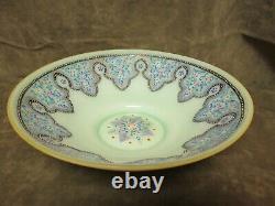 Circa 1900's Moser Glass Austria Milk Glass Hand Decorated Persian Enamel Bowl