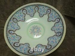 Circa 1900's Moser Glass Austria Milk Glass Hand Decorated Persian Enamel Bowl