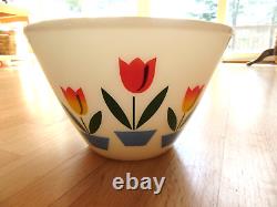 Cl/fire King Oven Ware White Milk Glass Mixing Bowl/tulip/9.5