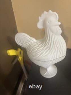 Classic Milk Glass- Midnight Black-iridescent Carnival Glass- Roosters stunning