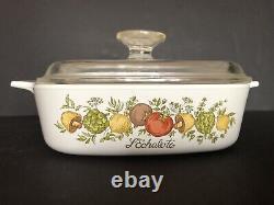 Corning Ware L'Echalote Spice Of Life Casserole Dish A-1-B 279MA Lid Pyrex A7C