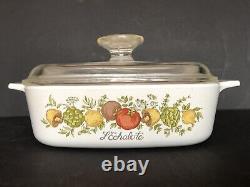 Corning Ware L'Echalote Spice Of Life Casserole Dish A-1-B 279MA Lid Pyrex A7C