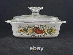 CorningWare L'Echalote 1970s A-1-B Spice of Life 1 Qt Casserole Dish with Lid