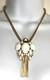 D & E Delizza & Elster Juliana White Milk Glass Rhinestone Dangle Pend Necklace