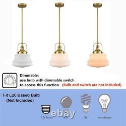 DEYNITE Nautical Gold Kitchen Pendant Light Milk White Glass 11 W