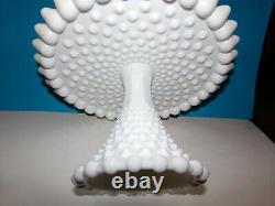 DUNCAN & MILLER Milk Glass Old'Giant' Hobnail RARE Cake Pedestal Stand 11 ½