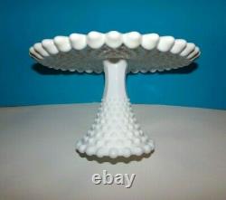 DUNCAN & MILLER Milk Glass Old'Giant' Hobnail RARE Cake Pedestal Stand 11 ½