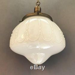 Decorative Milk Glass Library Pendant